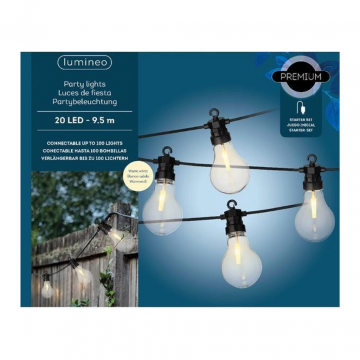 Lumineo LED Partylight Buiten 9.5m 20 lichtjes Warm wit