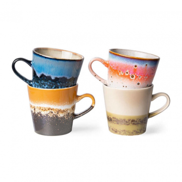 HKliving 70s Ceramics americano mugs Pegasus 4 stuks
