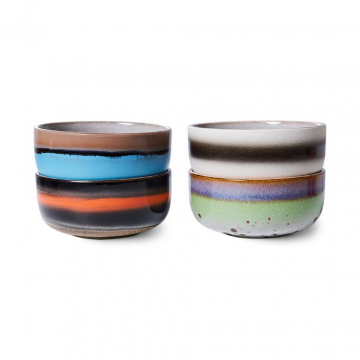 HKliving 70S Ceramics Dessert Bowls, Freak Out 4 stuks