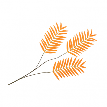 Kunstbloem Zijde Palmblad Oranje 87cm