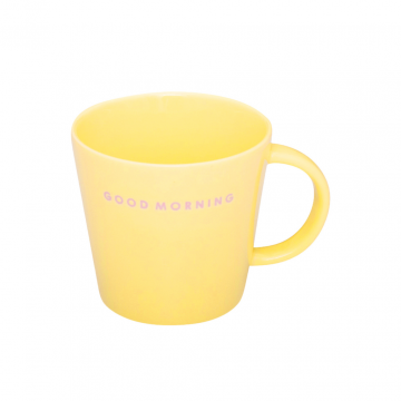 Vondels Ceramic Tea Cup Good Morning Lemon Yellow 350ml