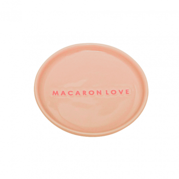 Vondels Ceramic Petit Four Plate Macaron Love Beige Ø8.5cm