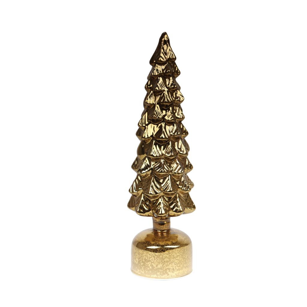 Decoratieboom roterend LED goud 36.5 x 10 cm