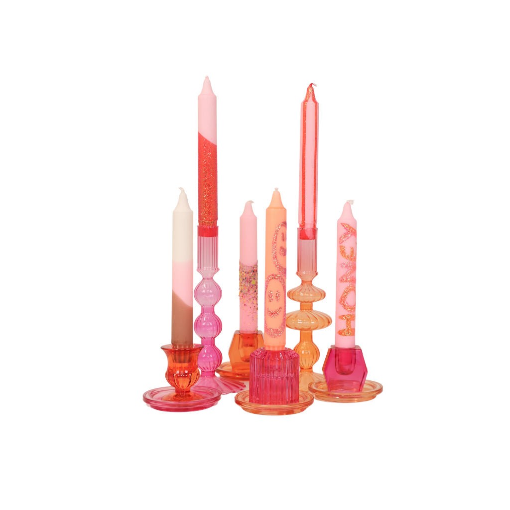 Dinerkaars happy candle design 26 | 2 x 20 cm