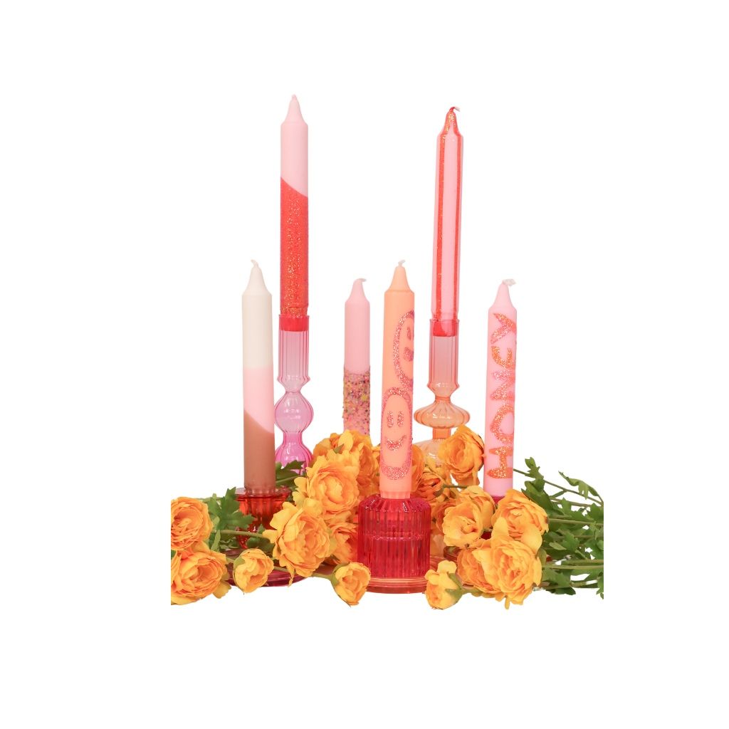 Dinerkaars happy candle design 27 | 2 x 20 cm
