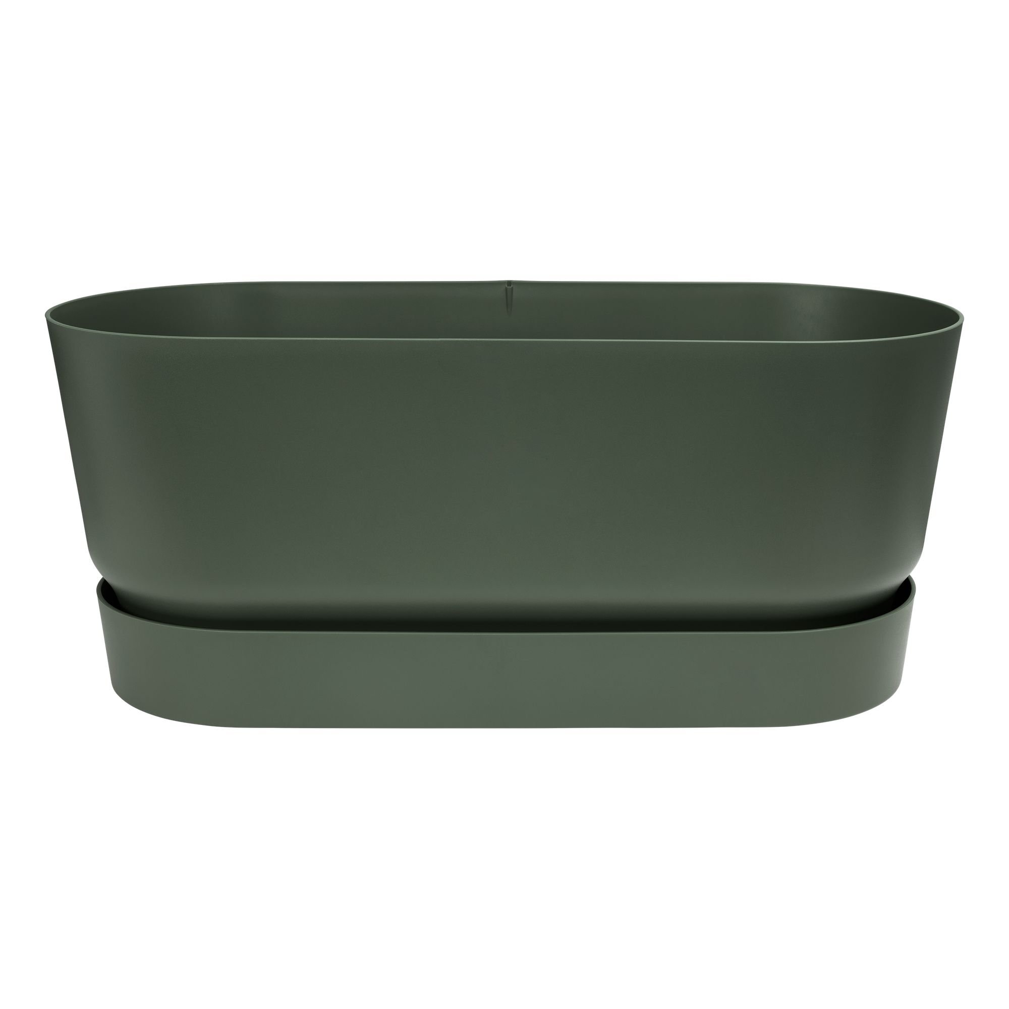 Elho Greenville Terrace Trough 80cm Wheels Blad Groen