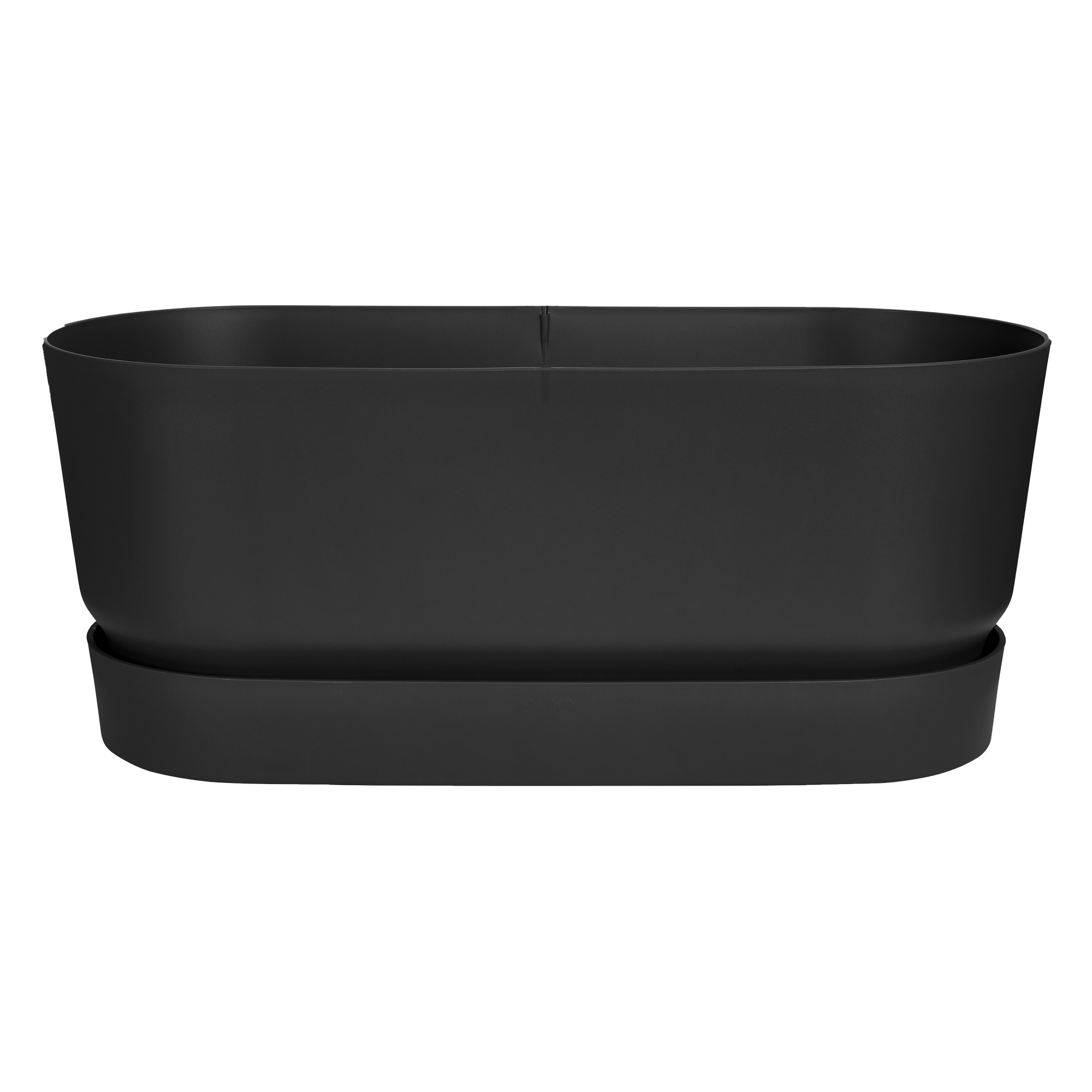 Elho Greenville Terrace Trough 80cm Wheels Living Black