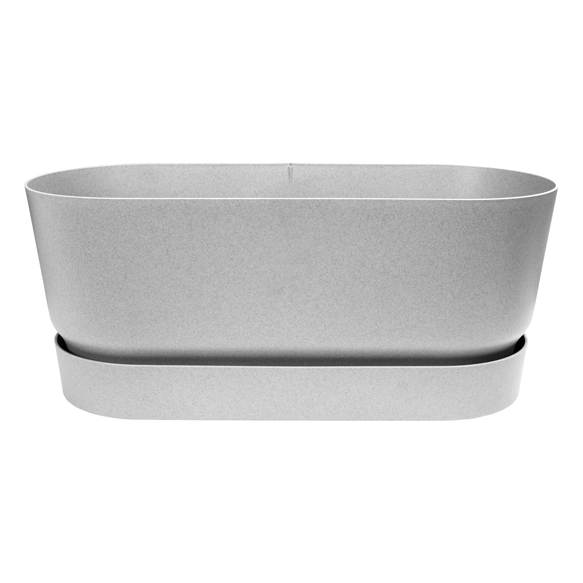 Elho Greenville Terrace Trough 80cm Wheels Living Concrete