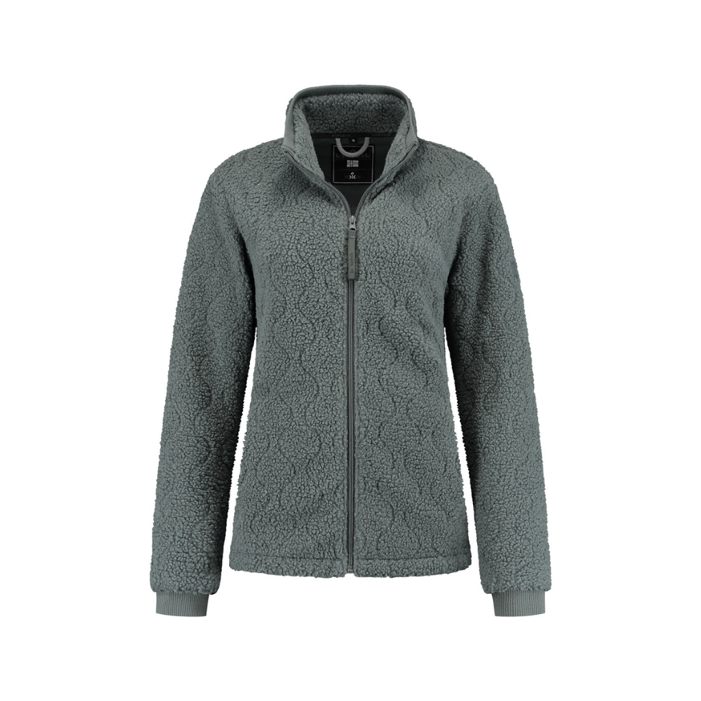 Kjelvik Teddy Fleece vest met patroon Norel Balsam Green 36 t/m 46