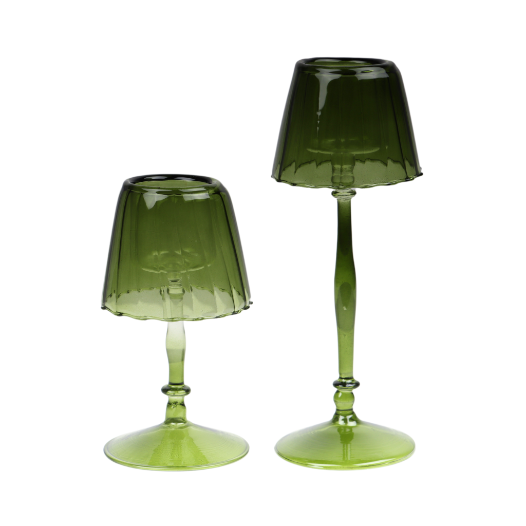 Glazen lamp groen 9 x 23 cm