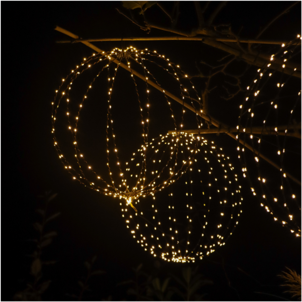 Lichtbol LED zwart met timer 20 cm