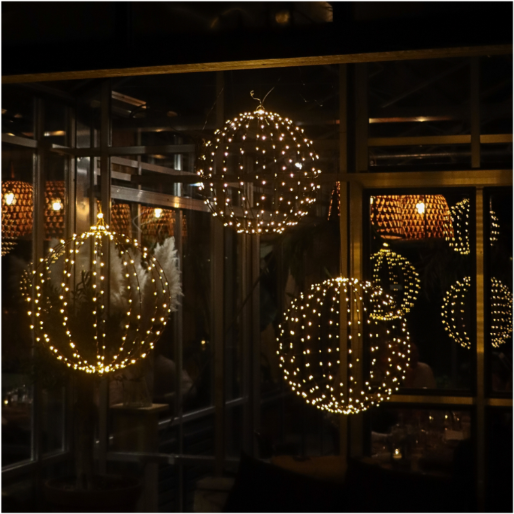 Lichtbol LED zwart met timer 20 cm