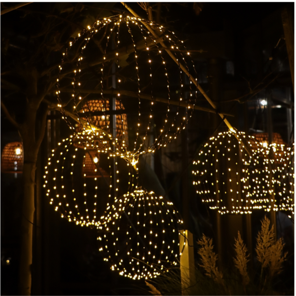 Lichtbol LED zwart met timer 20 cm