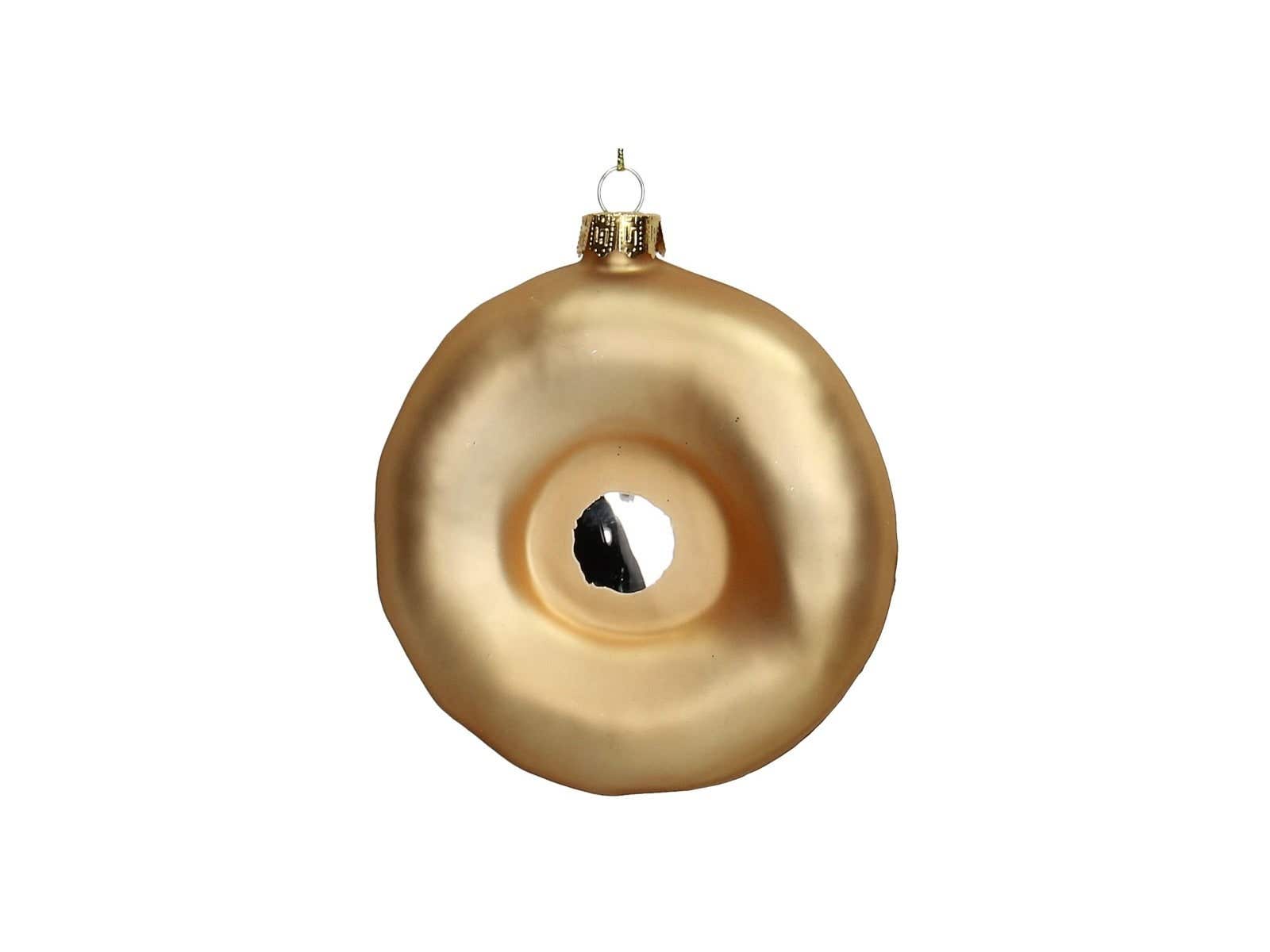 Kersthanger Donut Glas Wit 13.5 cm
