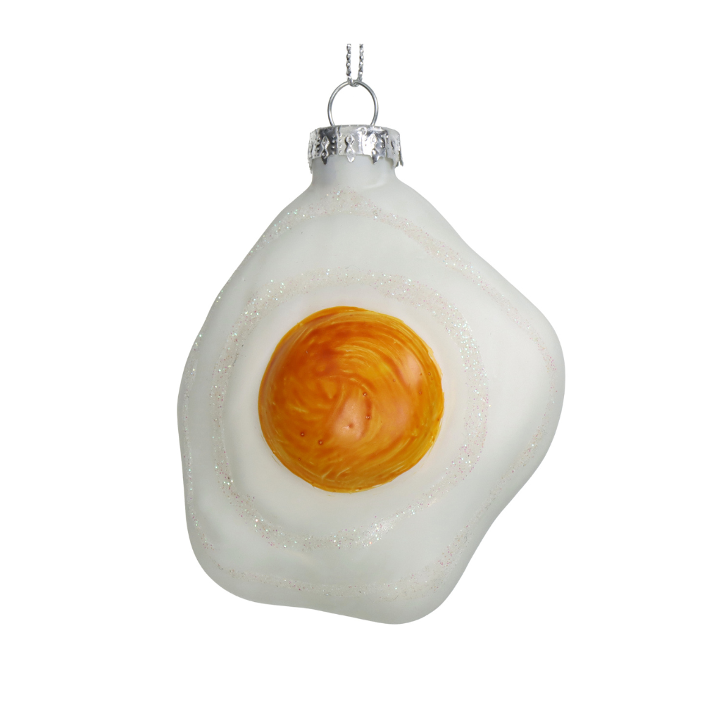 Kersthanger Ei Glas Wit 9.5 cm