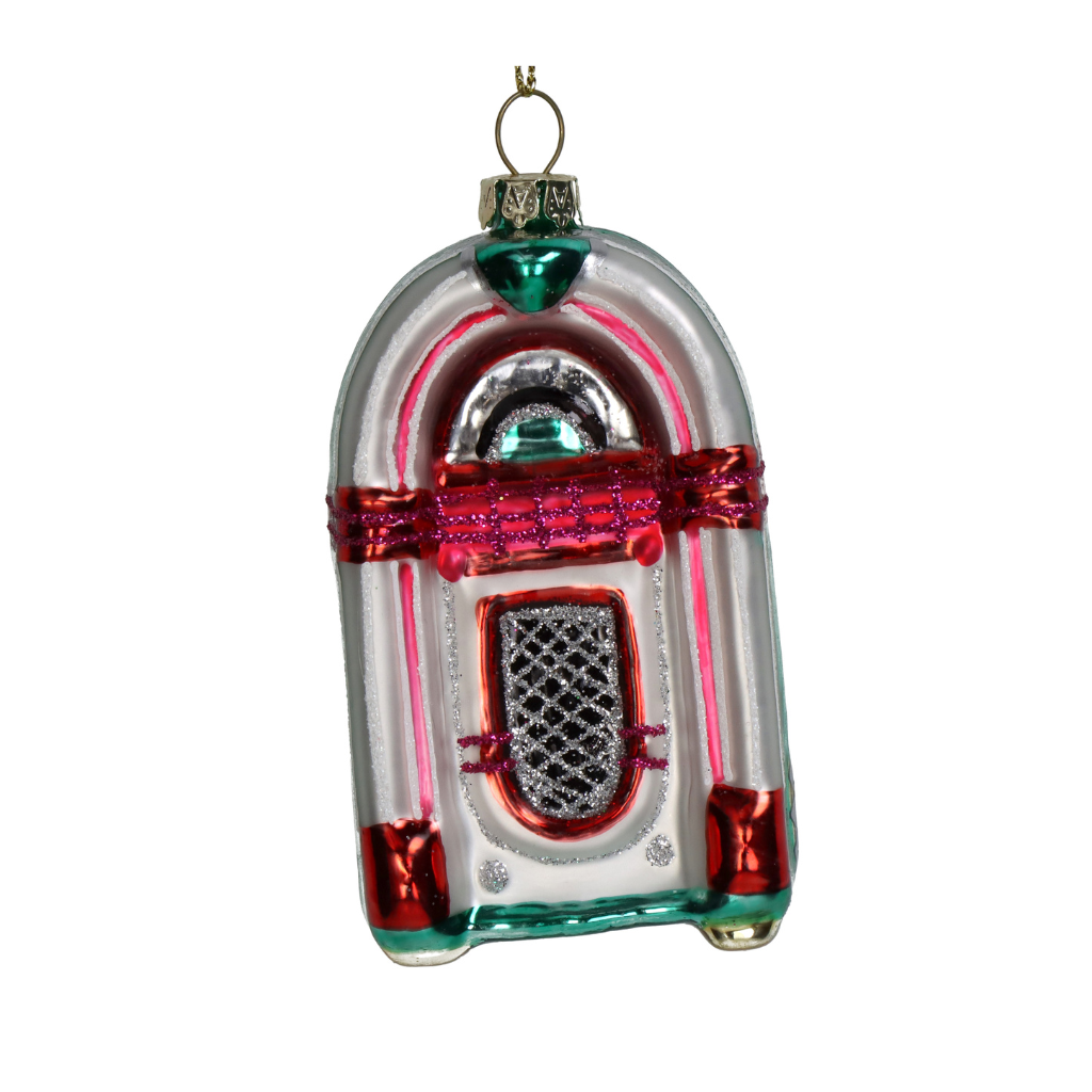 Kersthanger Jukebox Glas Multi 9.5 cm