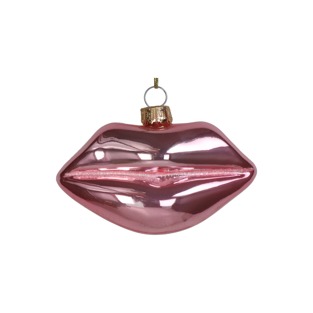 Kersthanger Lippen Roze 9.4 cm