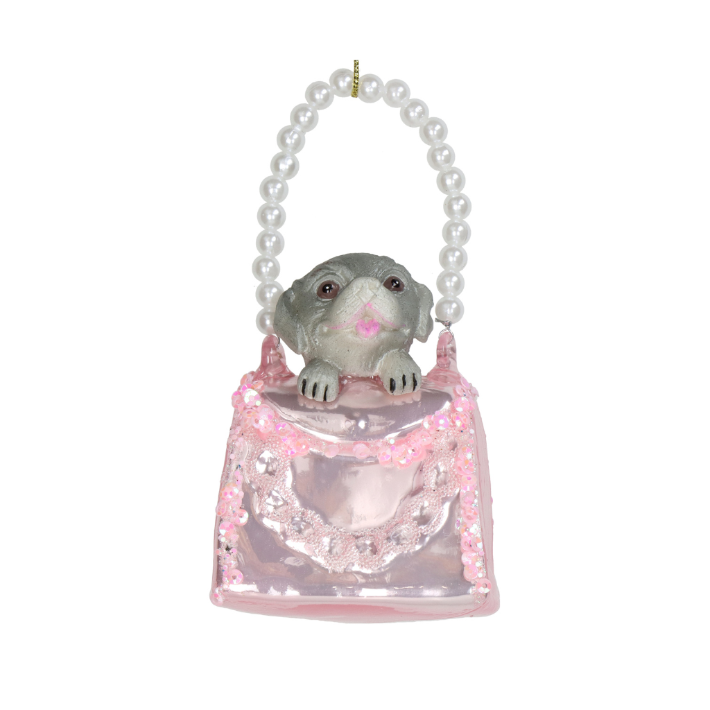 Kersthanger Hond Roze 8 cm