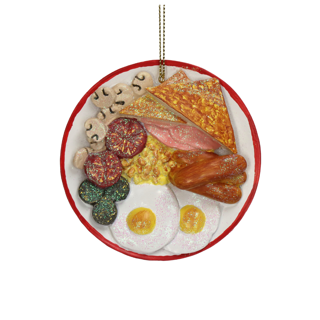 Kersthanger Engels Ontbijt Polyresin Multi 8.9 cm