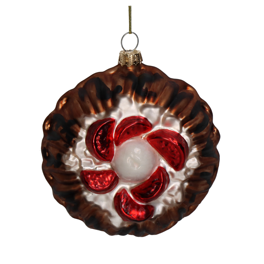 Kersthanger Cake Glas Bruin 9.8 cm