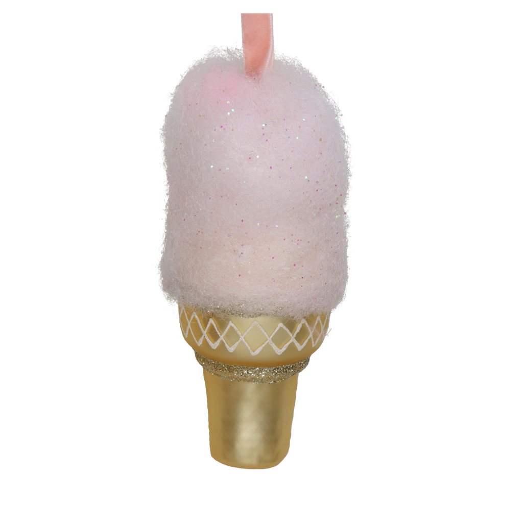 Kersthanger Suikerspin Glas Roze 12 cm