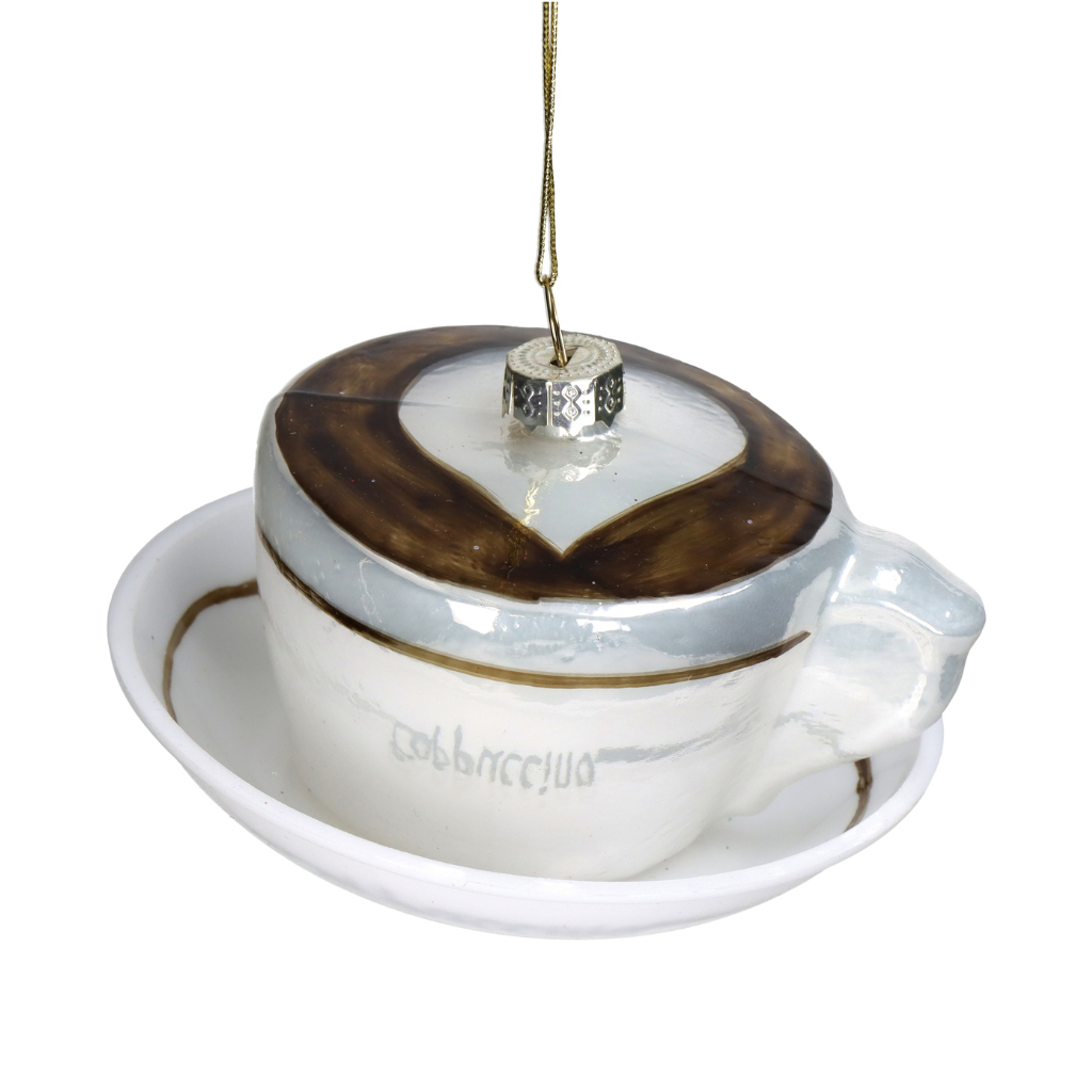 Kersthanger Cappucino Kopje Glas Bruin 10.2 cm