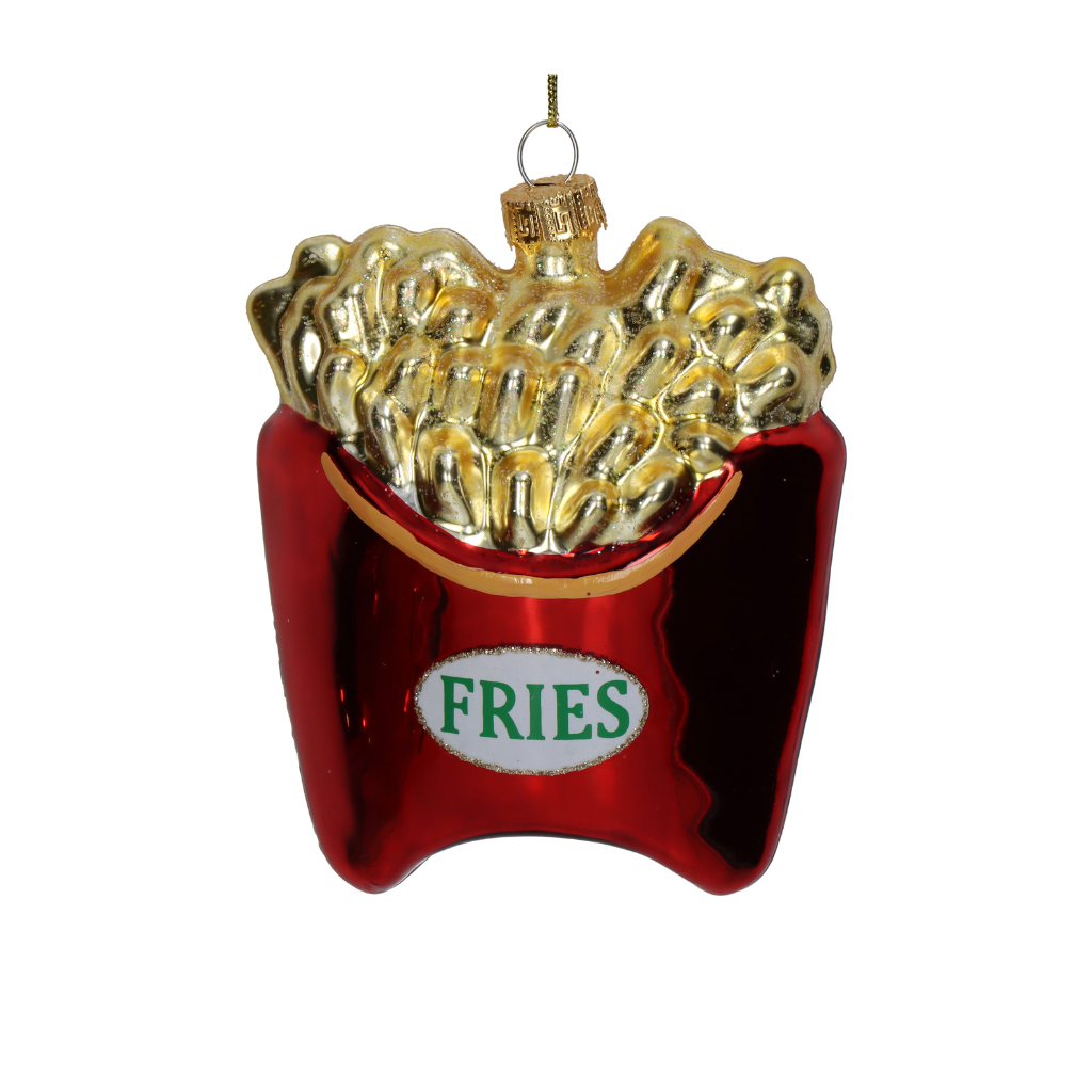 Kersthanger Frietjes Glas Multi 11.4 cm