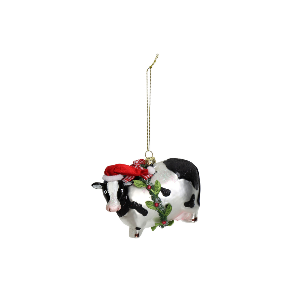 Kersthanger Koe Glas Multi 11.4 cm