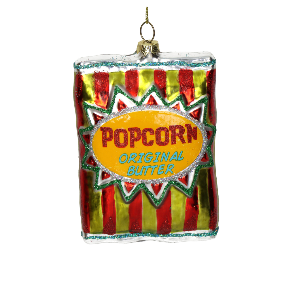 Kersthanger Popcorn Glas Multi 12 cm