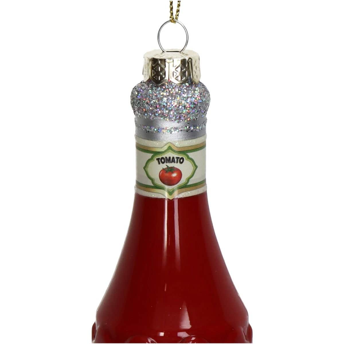 Kersthanger Ketchup Glas Rood 14 cm