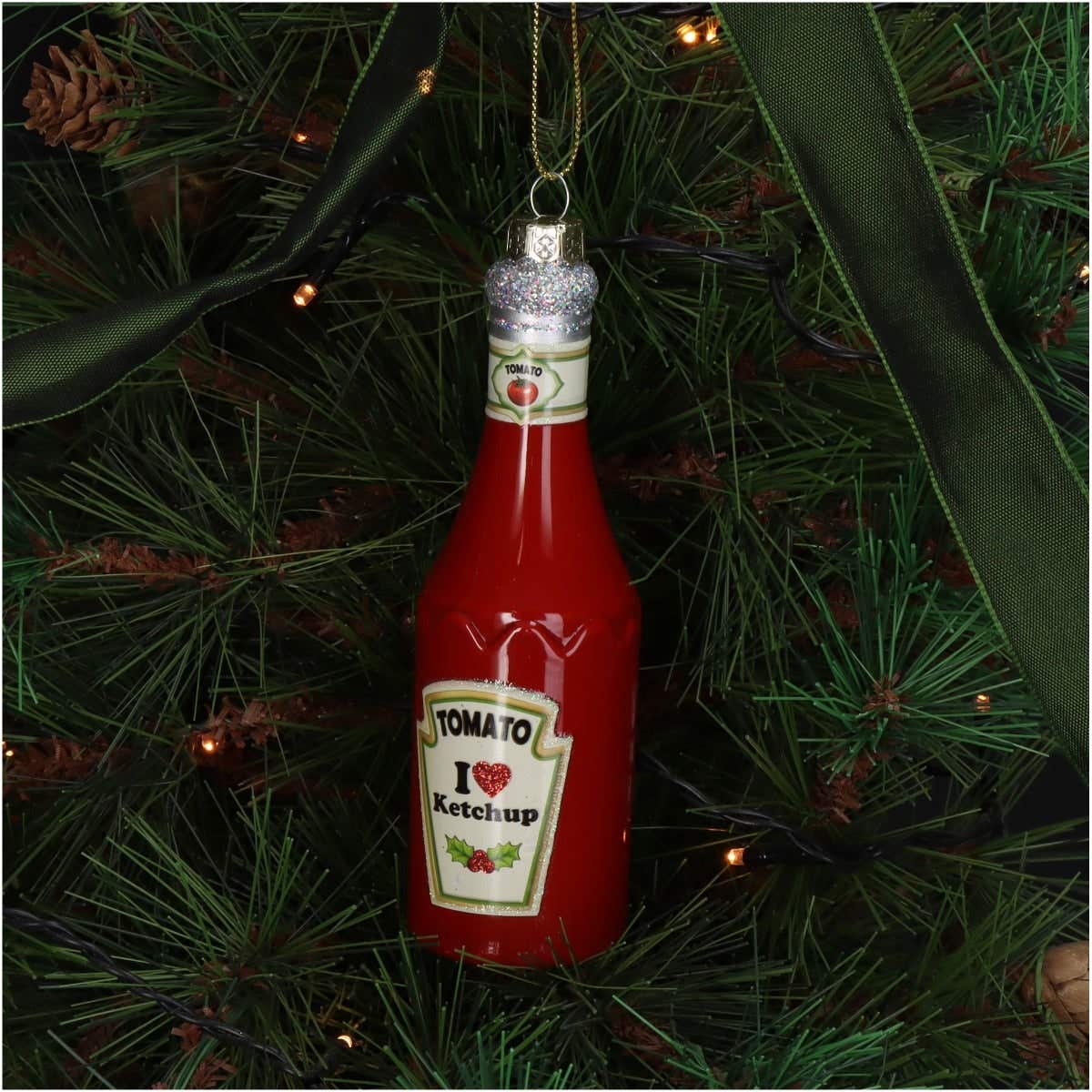 Kersthanger Ketchup Glas Rood 14 cm