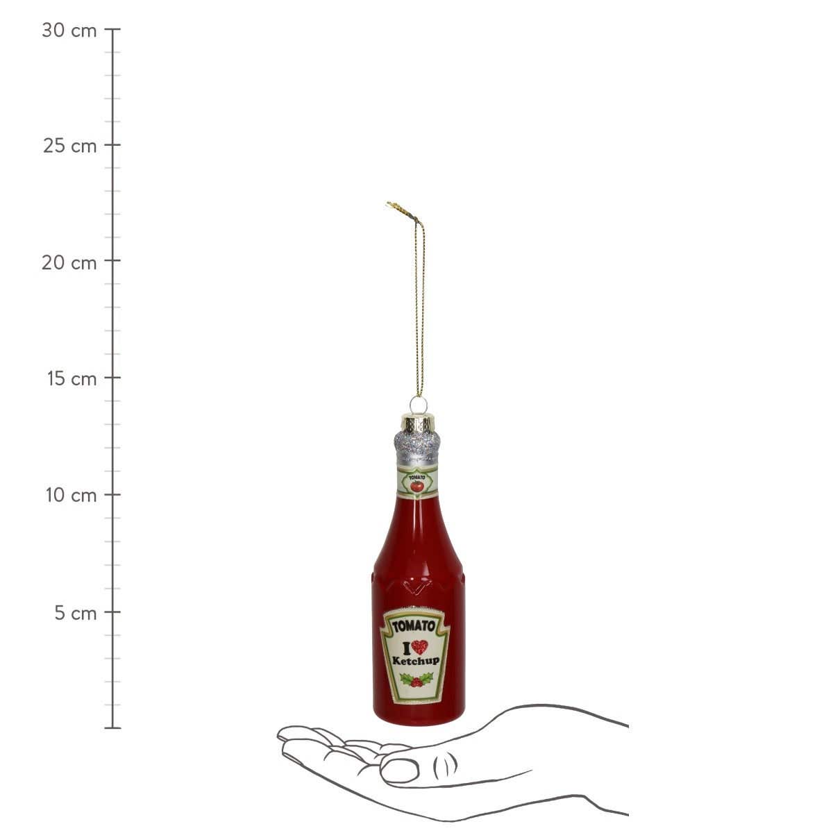 Kersthanger Ketchup Glas Rood 14 cm