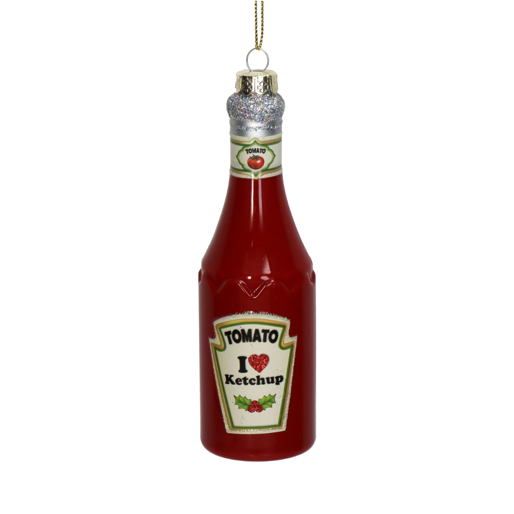 Kersthanger Ketchup Glas Rood 14 cm