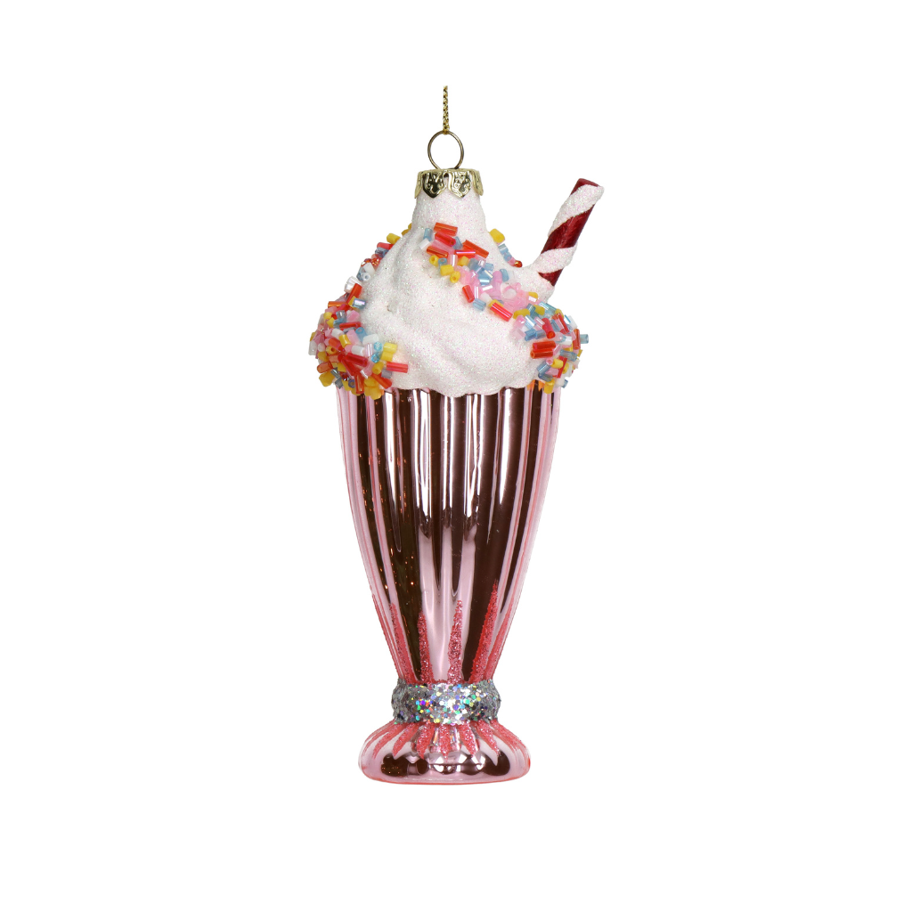 Kersthanger IJsglas Roze 14 cm