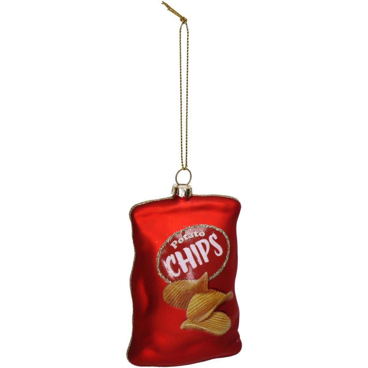 Kersthanger Chips Tas Glas Rood 10 cm