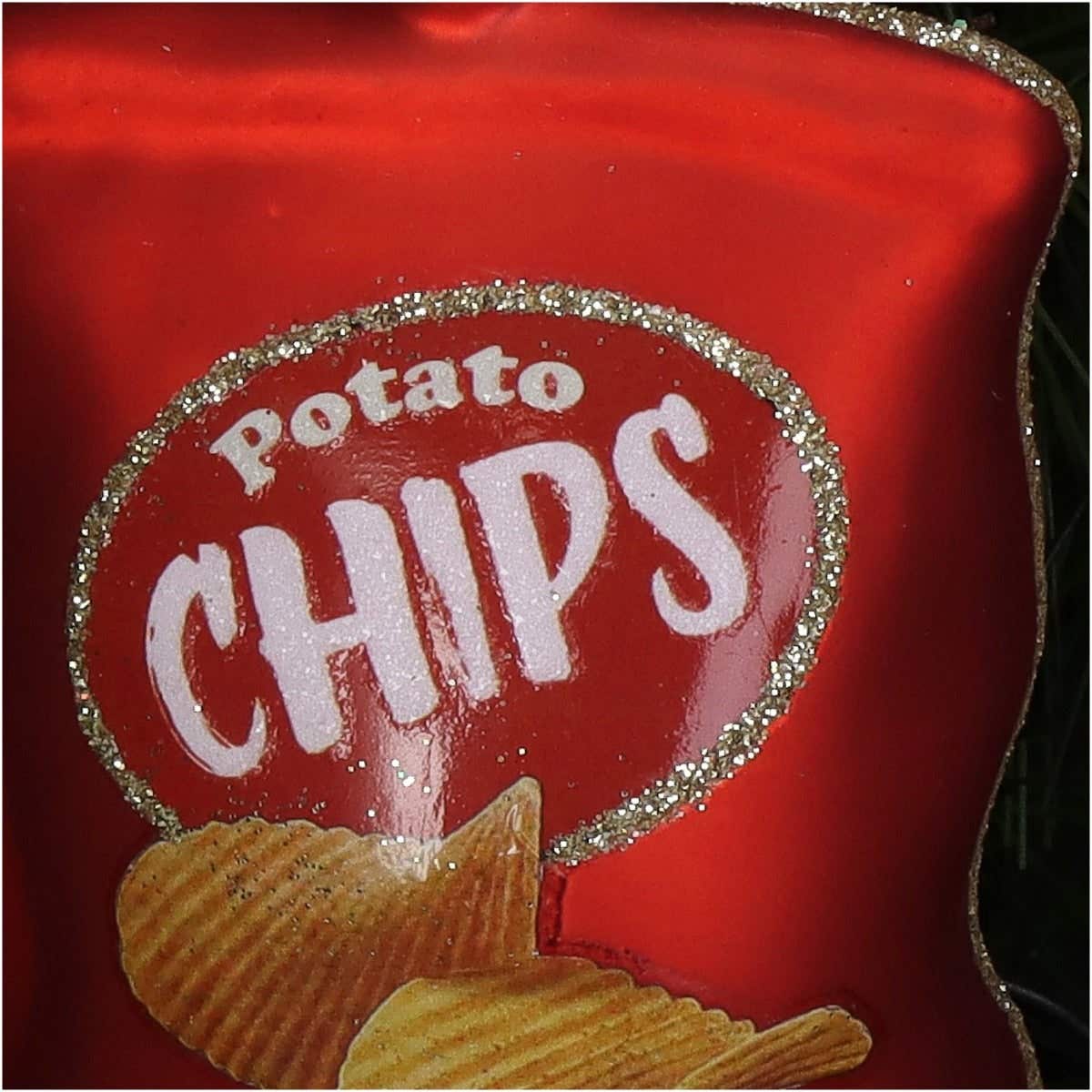 Kersthanger Chips Tas Glas Rood 10 cm