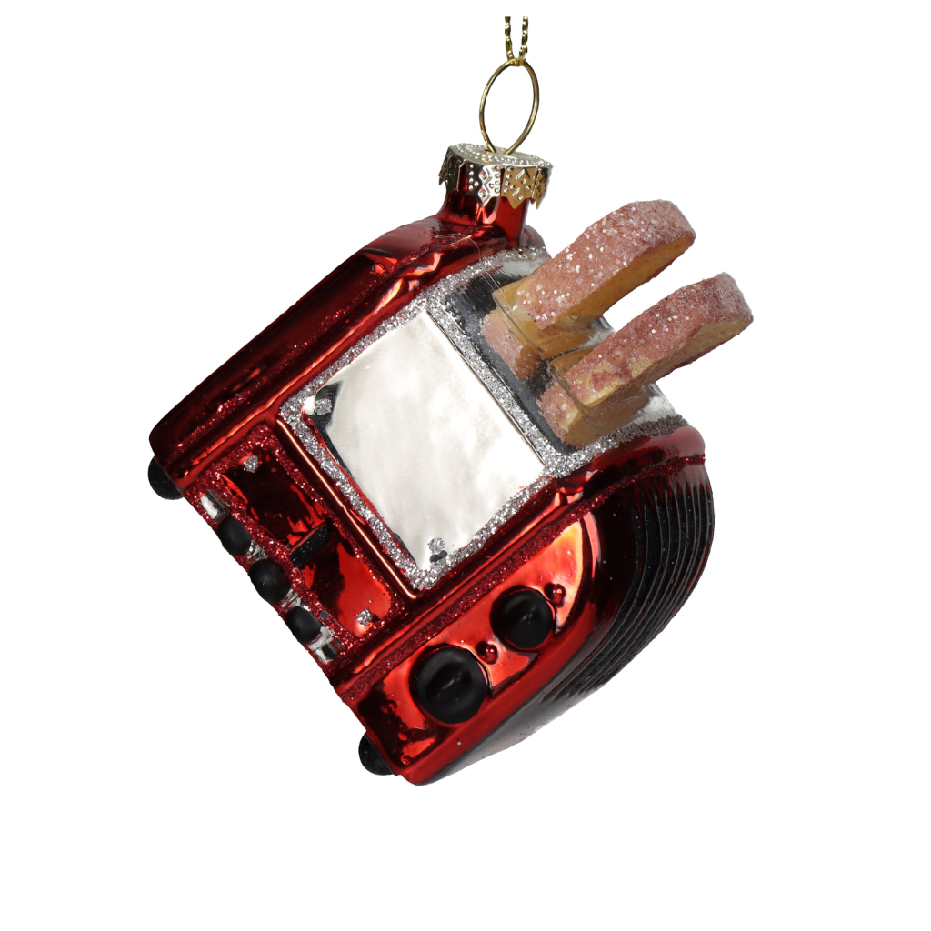 Kersthanger Broodrooster Glas Rood 7.3 cm