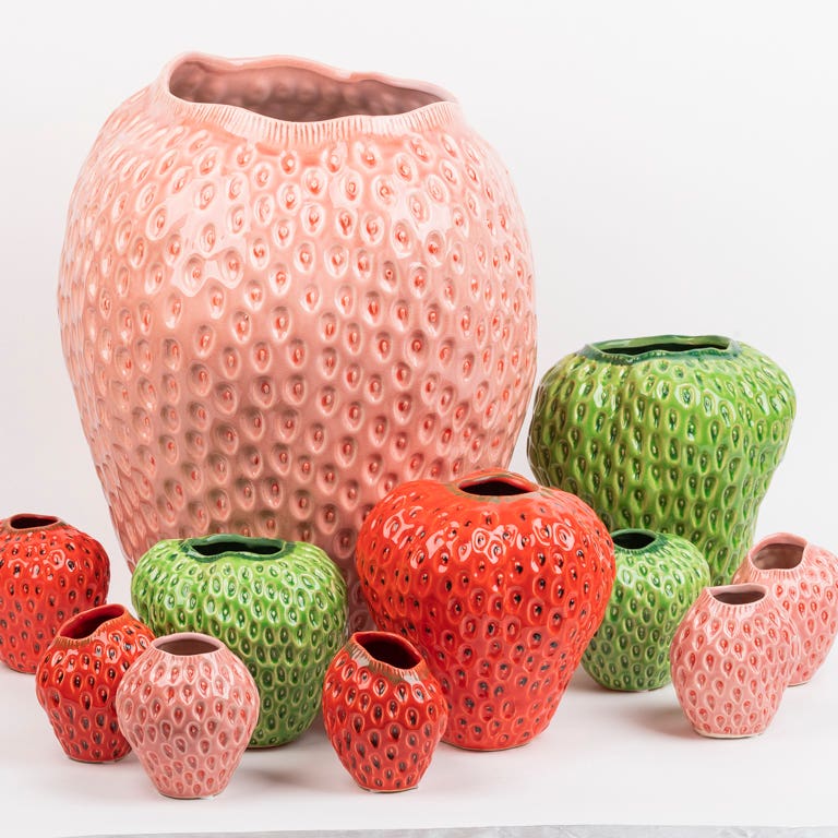 Des Pots Aardbeivaas rood 11 cm