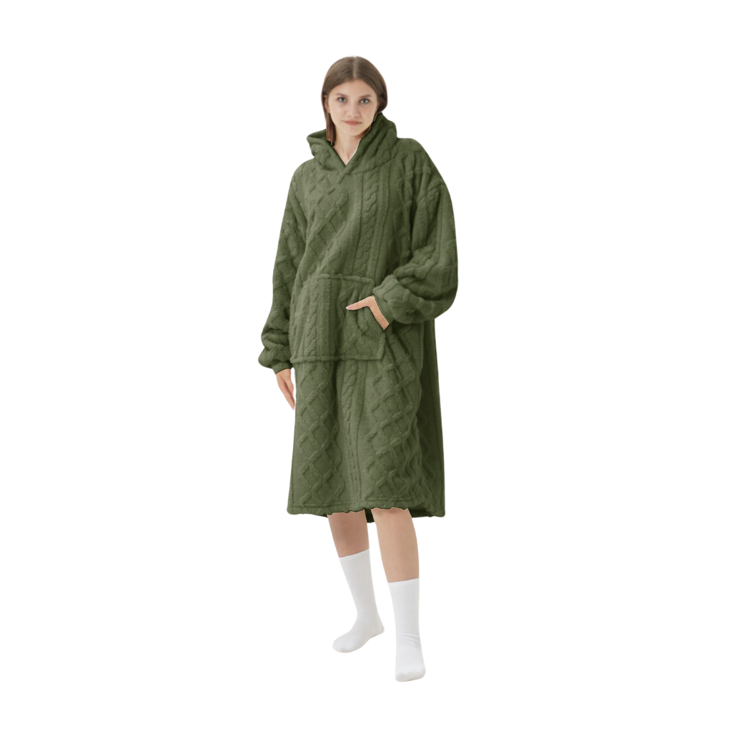 Dutch Decor Hoodie Sophie military olive 170 x 110 cm