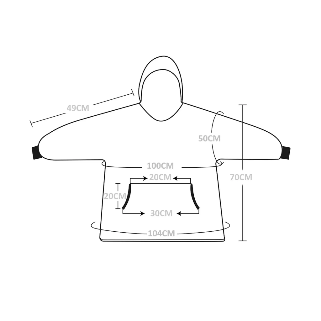 Junior Oversized Hoodie groen 50 x 70 cm