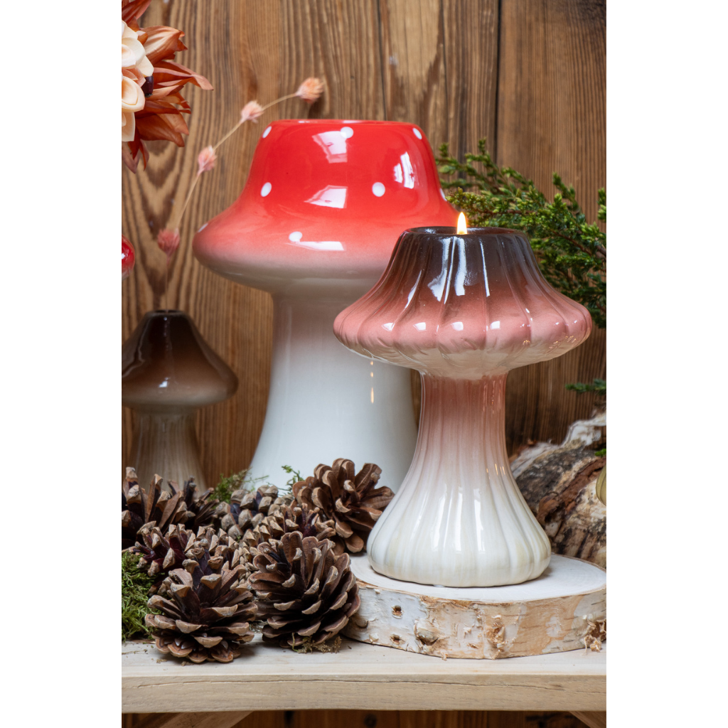 Vaas Paddenstoel rood witte stippen 18 x 28.5 cm