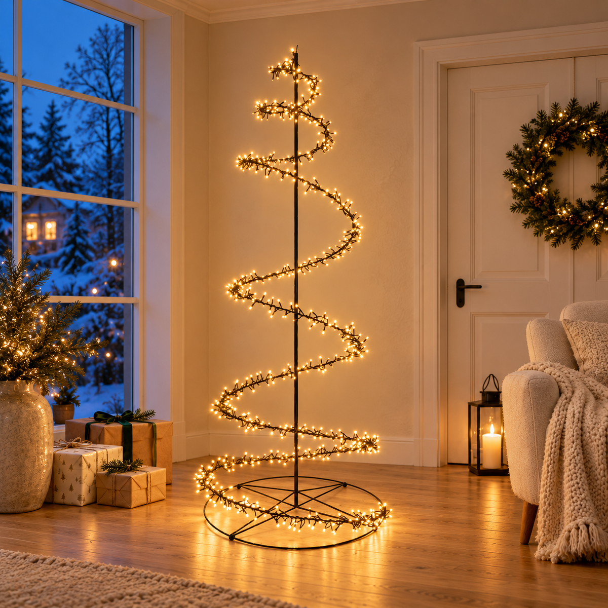 Anna's Collection Verlicht Kerstfiguur Boom Swirl 960 Lampjes 210 cm