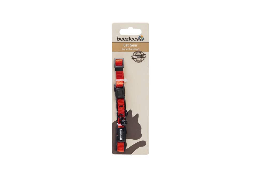 Beeztees kattenhalsband Parinca rood 25-30 x 1 cm