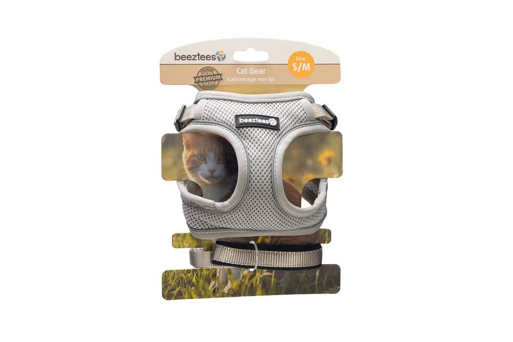 Beeztees kattentuigje met lijn Parinca grijs S/M 23-28 cm