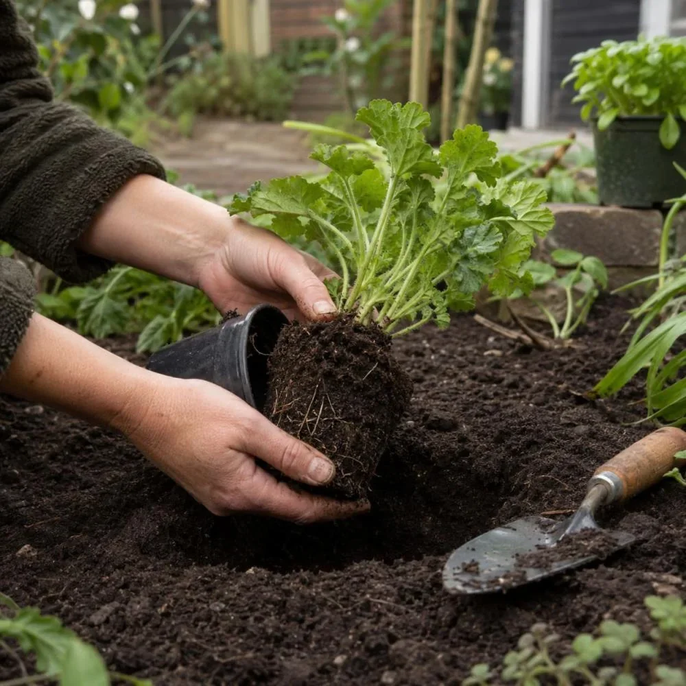 nieuwe planten aanplanten in de tuin