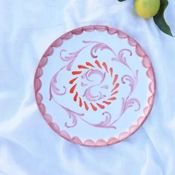 Lenta Living Dinerbord Ikat PXLL Roze Oranje 29 cm