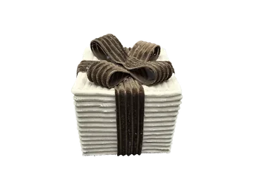 Giftbox rib beige brown S 15 x 15 x 20 cm