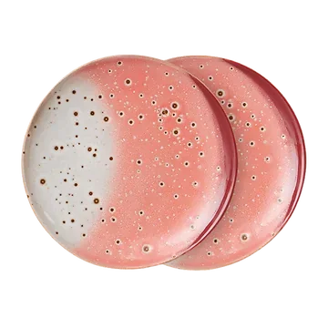 HKliving Desertbord 70's Ceramics Lychee 2 stuks 17.5 cm
