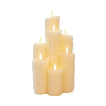Druipkaars Ivoor 7 lichtjes 3D Vlam