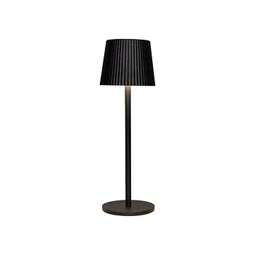 Draadloze Tafellamp ribbel mat zwart LED dimbaar 27.5 x 9 cm